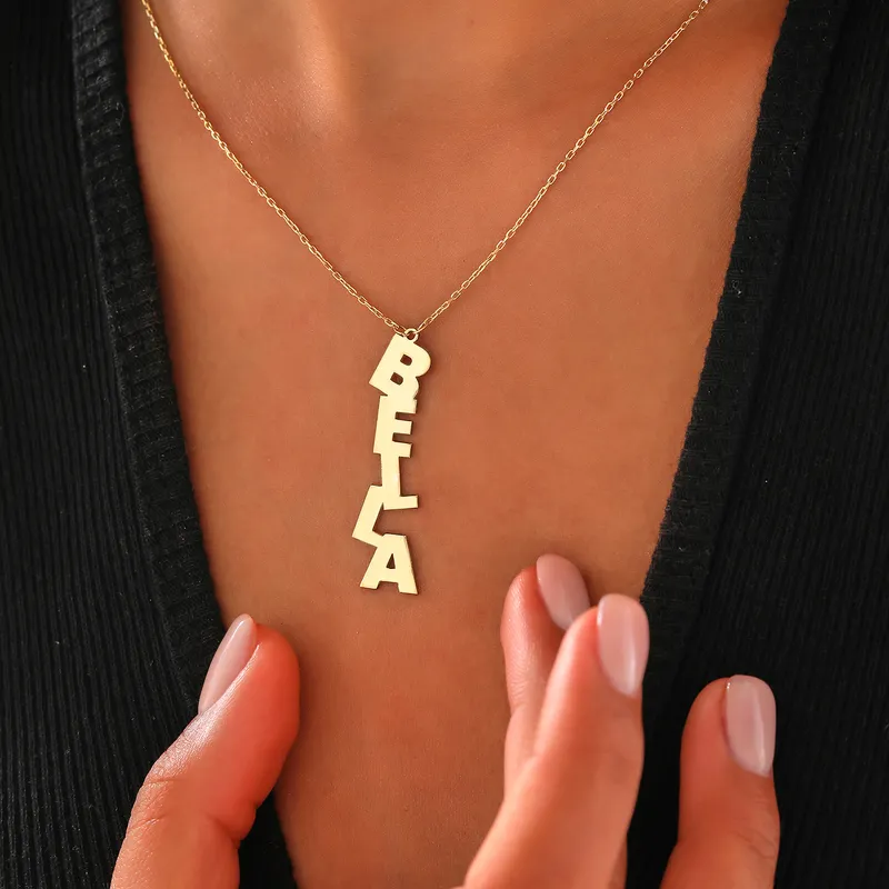Dispersed Style Silver Name Necklace