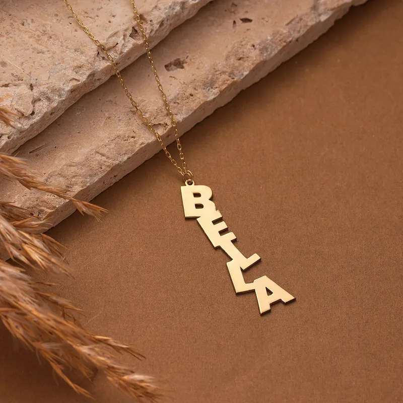 Dispersed Style Silver Name Necklace