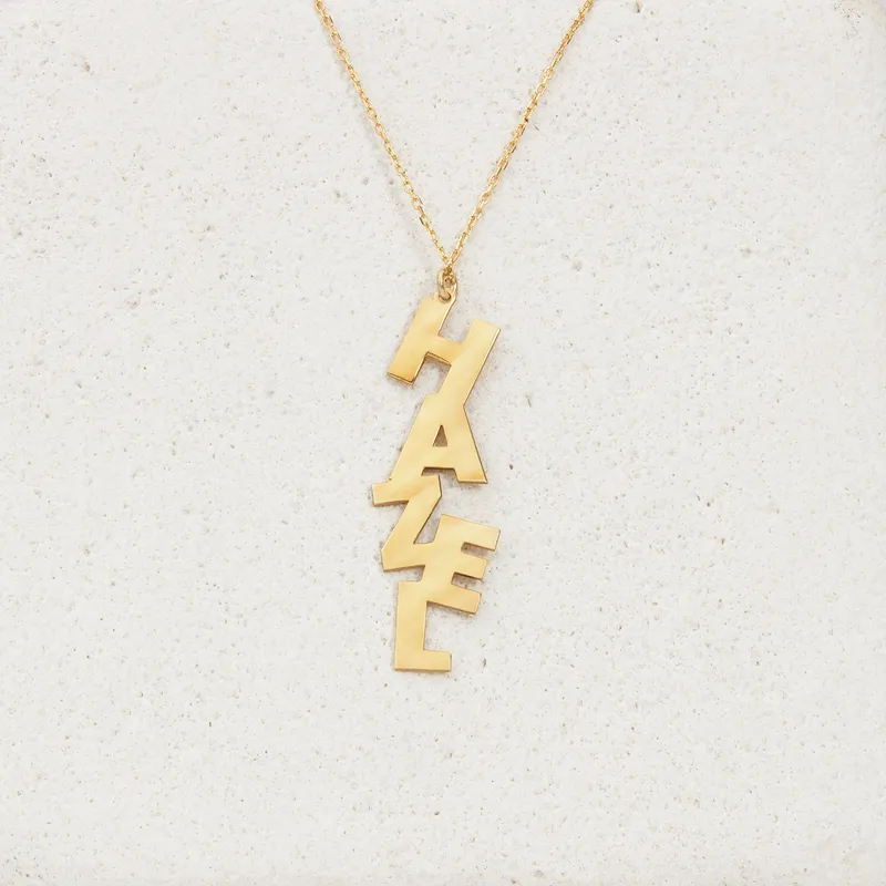 Dispersed Style Silver Name Necklace