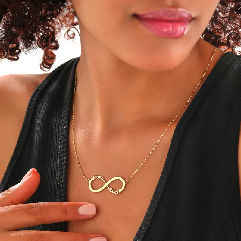 Double Sided Silver Personalized Name Necklace Gift for Her