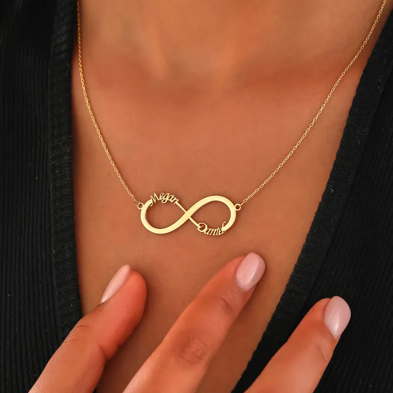 Double Sided Silver Personalized Name Necklace Gift for Her