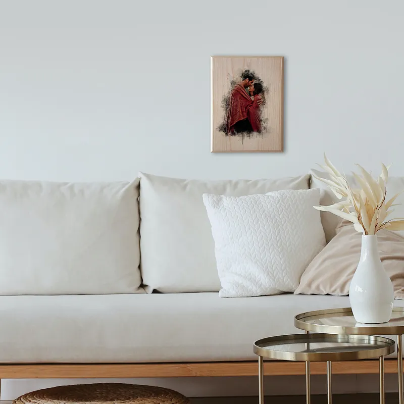 Personalised Wooden Love Portrait for Couples