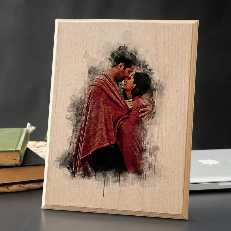Personalised Wooden Love Portrait for Couples