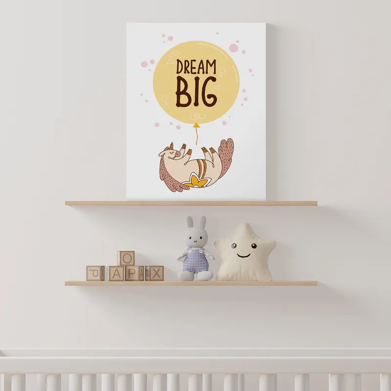 Dream Big | Unicorn Designed Canvas for Baby Room