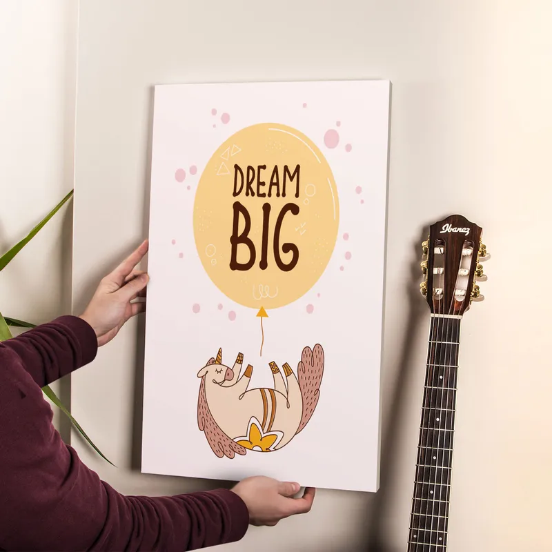 Dream Big | Unicorn Designed Canvas for Baby Room