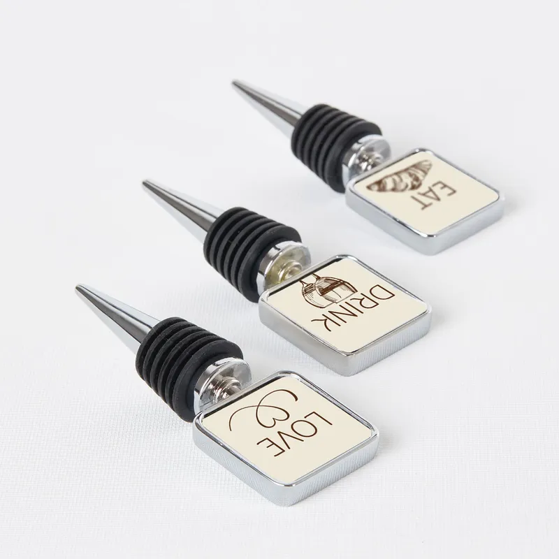 Eat, Drink, Love Wine Bottle Stopper Set