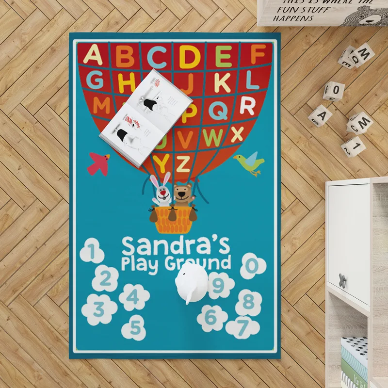 Educational Baby Play Mat for Learning Alphabet and Counting - Personalized Baby Play Blanket