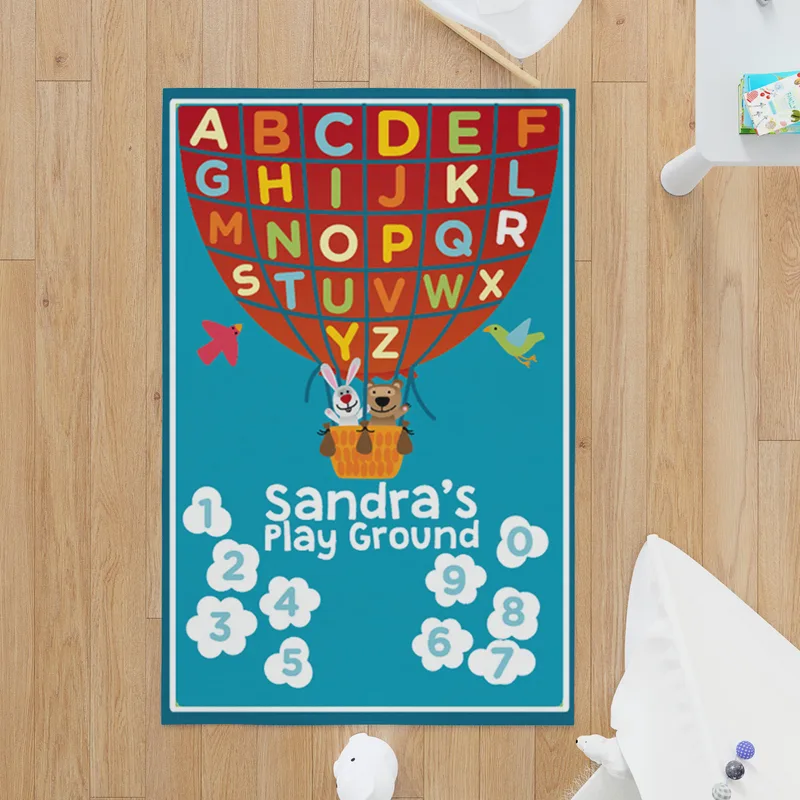 Educational Baby Play Mat for Learning Alphabet and Counting - Personalized Baby Play Blanket