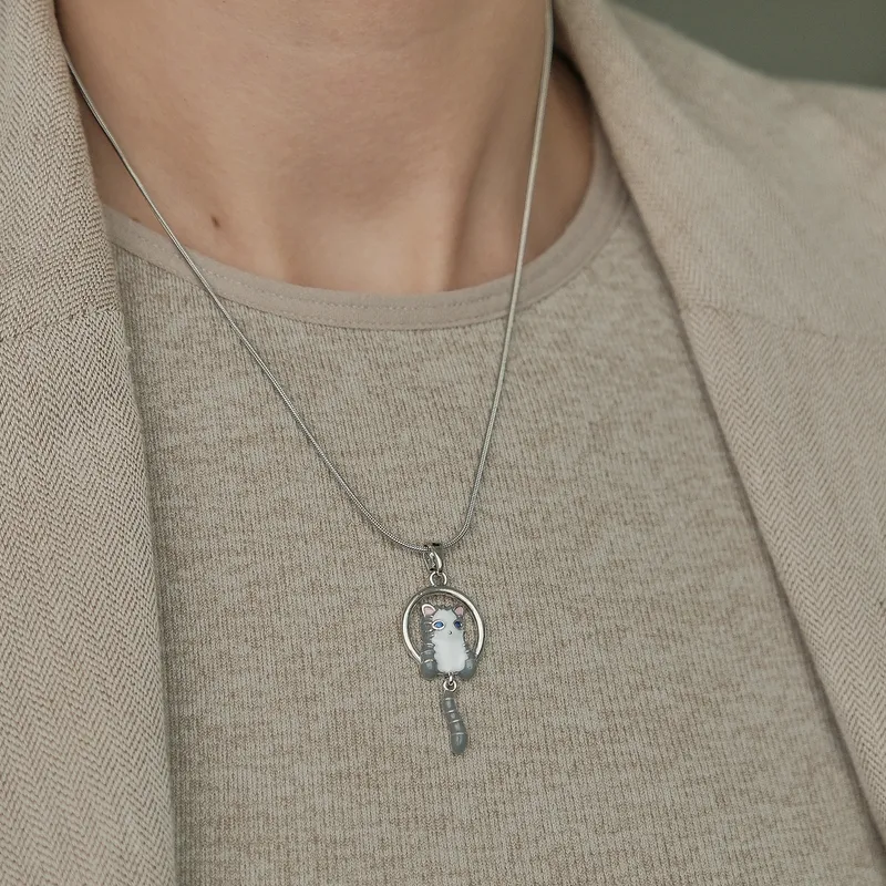 Elegant Cat Themed Necklace for Women