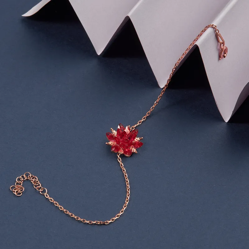 Elegant Gold Plated Lotus Flower Bracelet