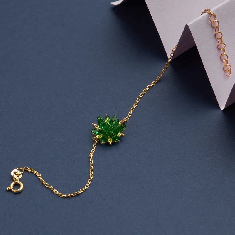 Elegant Gold Plated Lotus Flower Bracelet