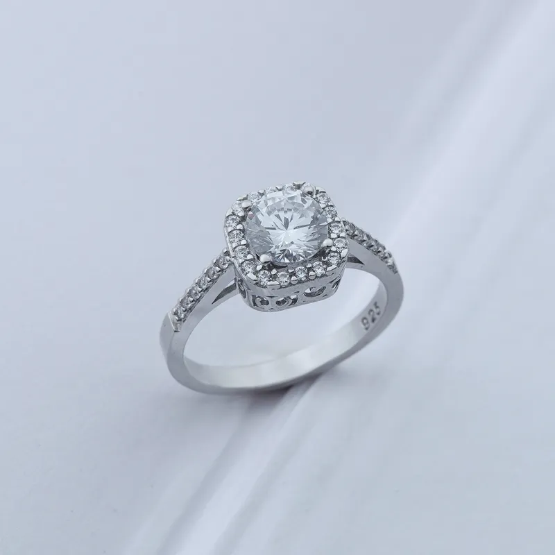 Elegant Oval Cubic Zirconia Silver Ring