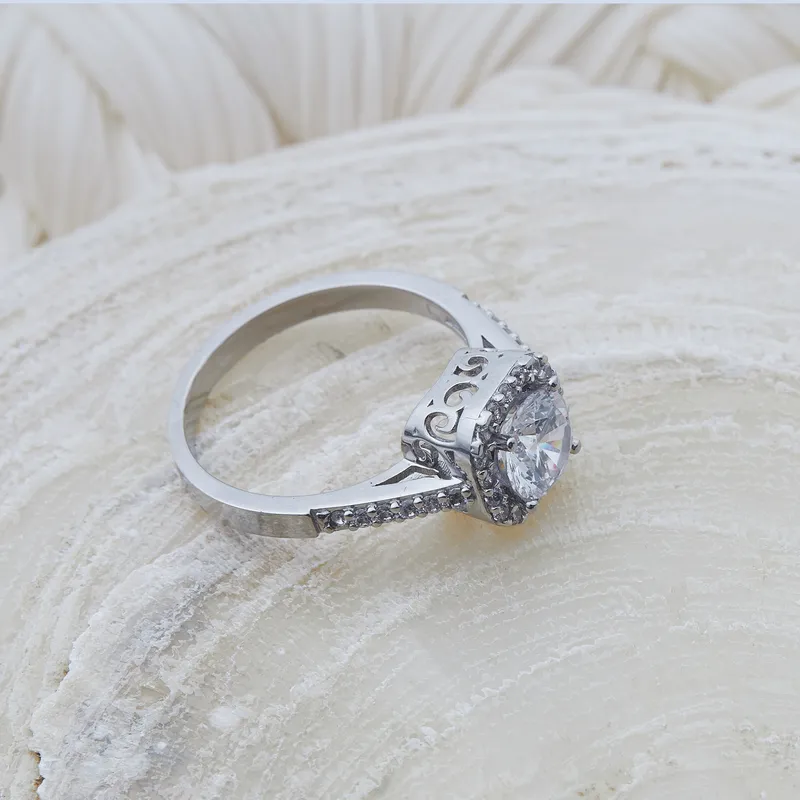 Elegant Oval Cubic Zirconia Silver Ring