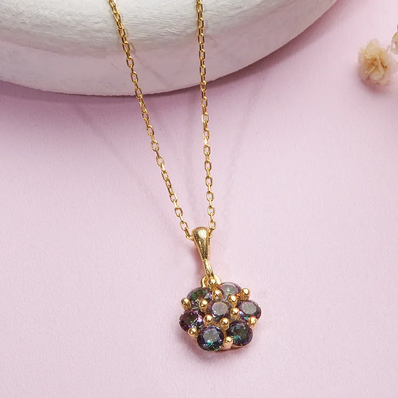 Elegant Floral Ice Stone Silver Necklace for Special Occasions