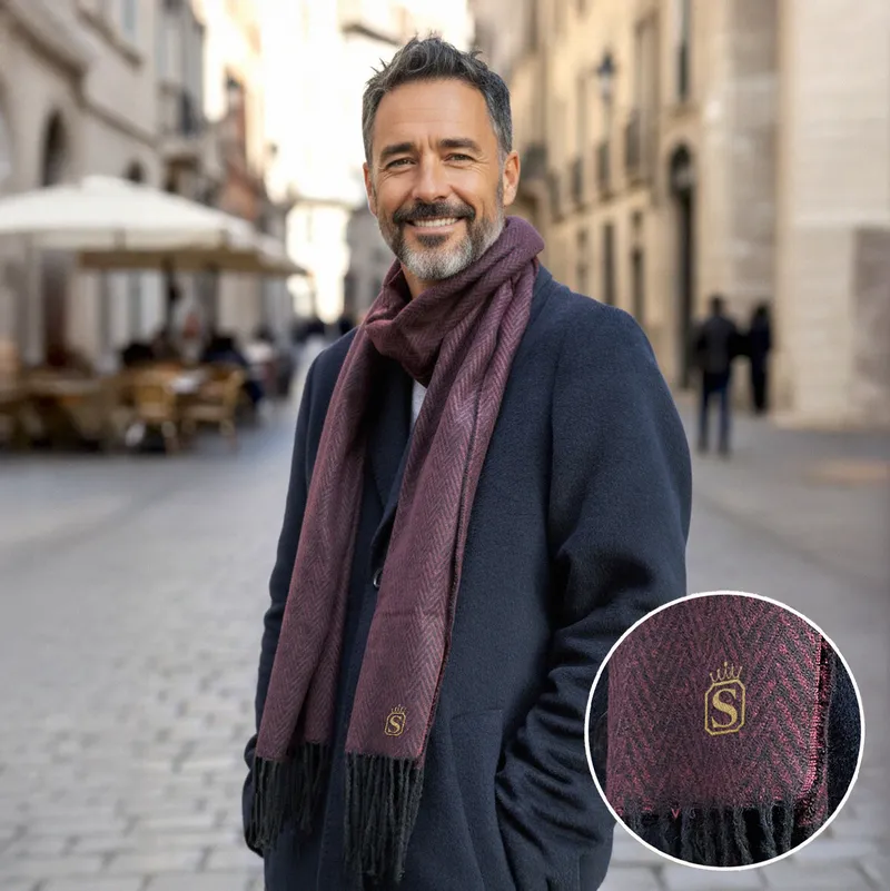 Personalised Initial Embroidered Scarf for Men