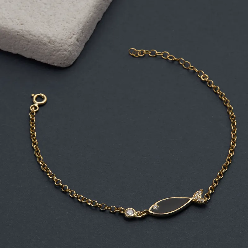 Enameled Fish Gold Plated Bracelet