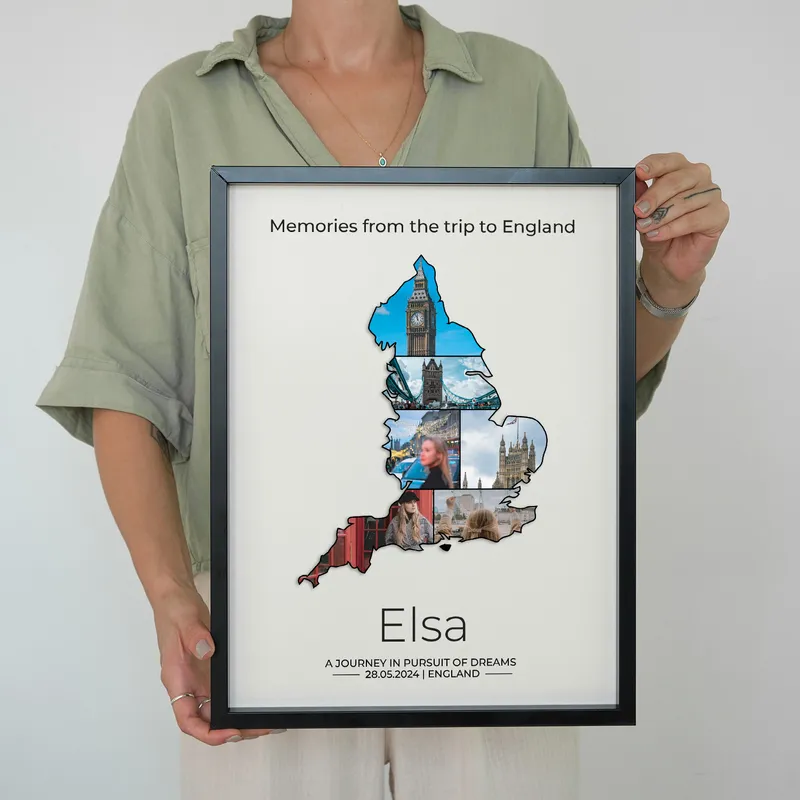 England Memories Photo Frame Personalized Gift - 12x16