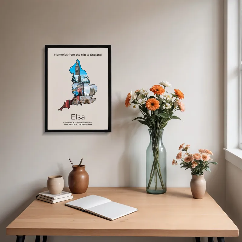 England Memories Photo Frame Personalized Gift - 12x16