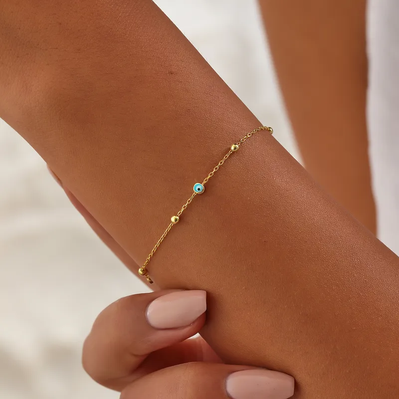 Evil Eye Charm Bracelet in Sterling Silver