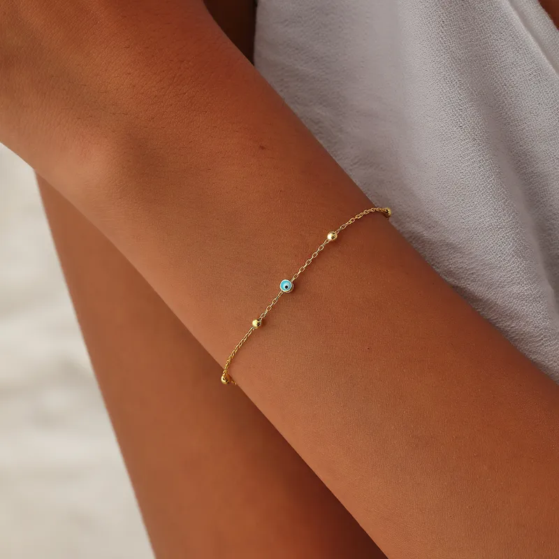 Evil Eye Charm Bracelet in Sterling Silver