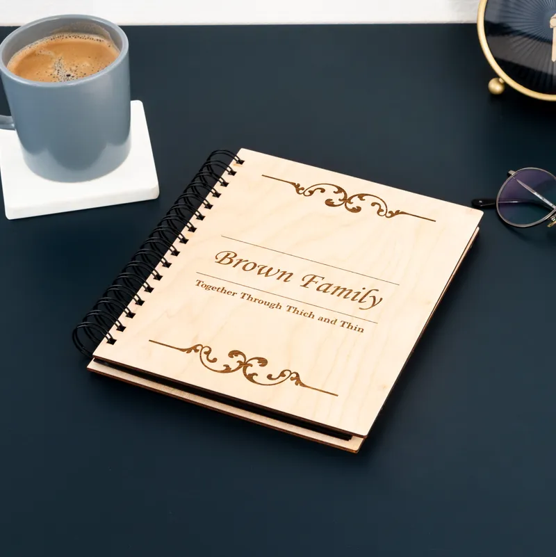 Family Album with Wooden Cover