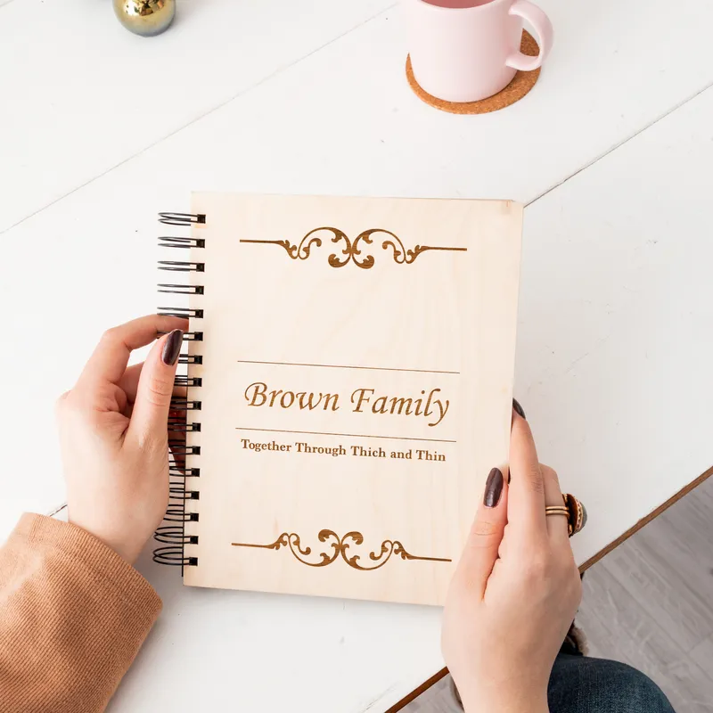 Family Album with Wooden Cover