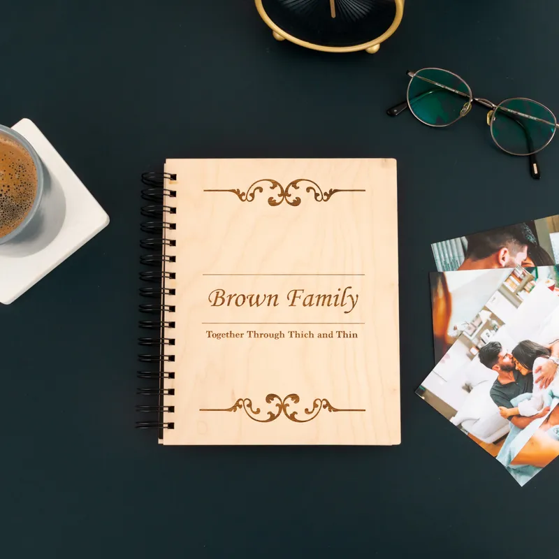 Family Album with Wooden Cover