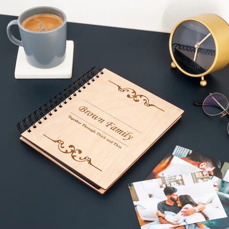 Family Album with Wooden Cover