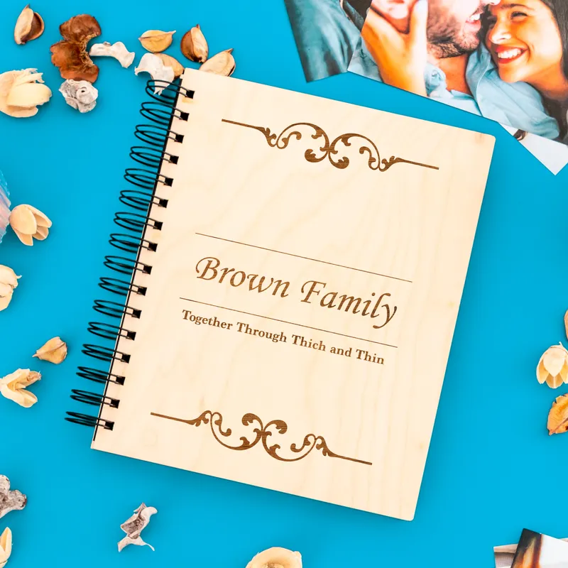 Family Album with Wooden Cover