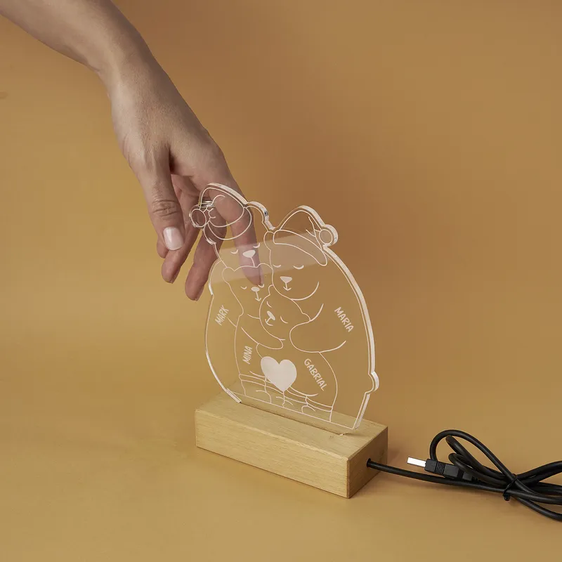 Family Bond Bear Personalized LED Night Light Gift
