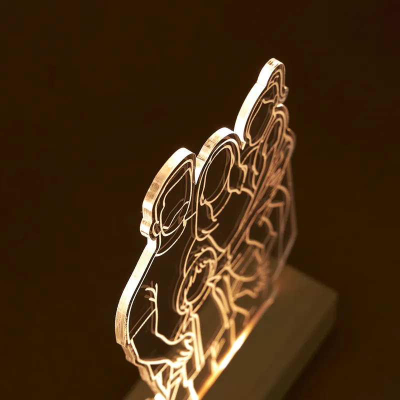Family Line Art LED Lamp Gift