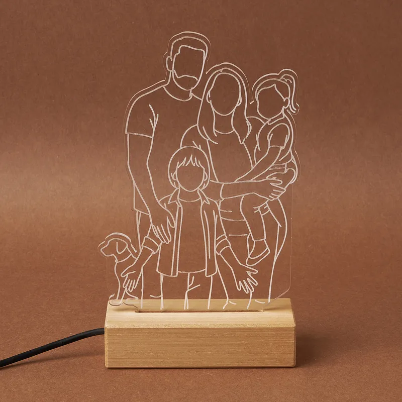 Family Line Art LED Lamp Gift