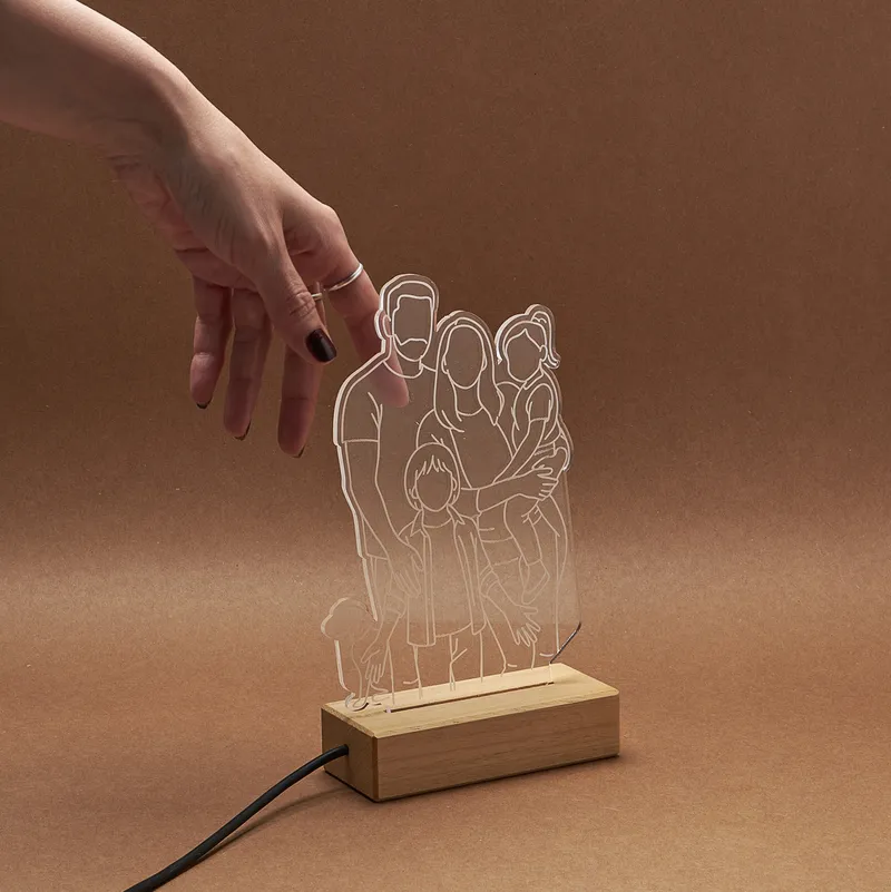 Family Line Art LED Lamp Gift