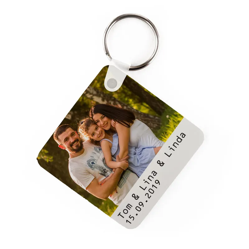 Family Photo Printed Keychain