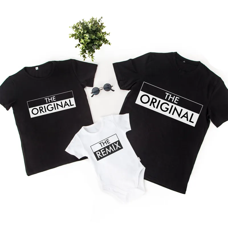 Family T-Shirt and Baby Bodysuit Set with Original Design