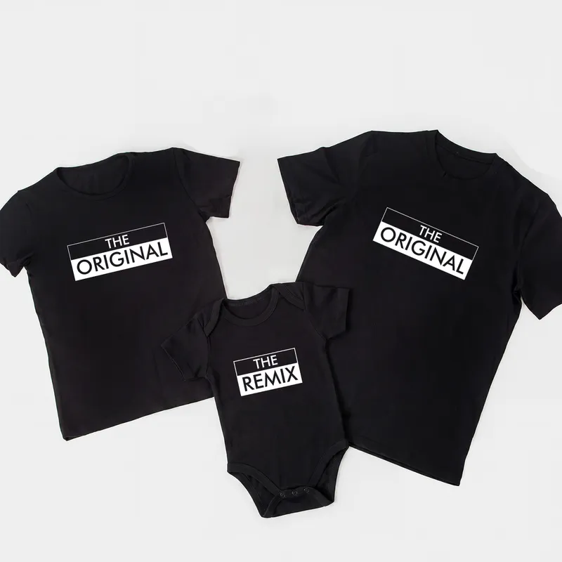 Original and Remix Family Matching T-Shirt Set for Parents and Baby