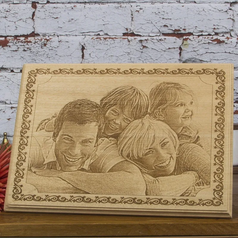 Personalised Family Wooden Photo Engraving Keepsake Gift