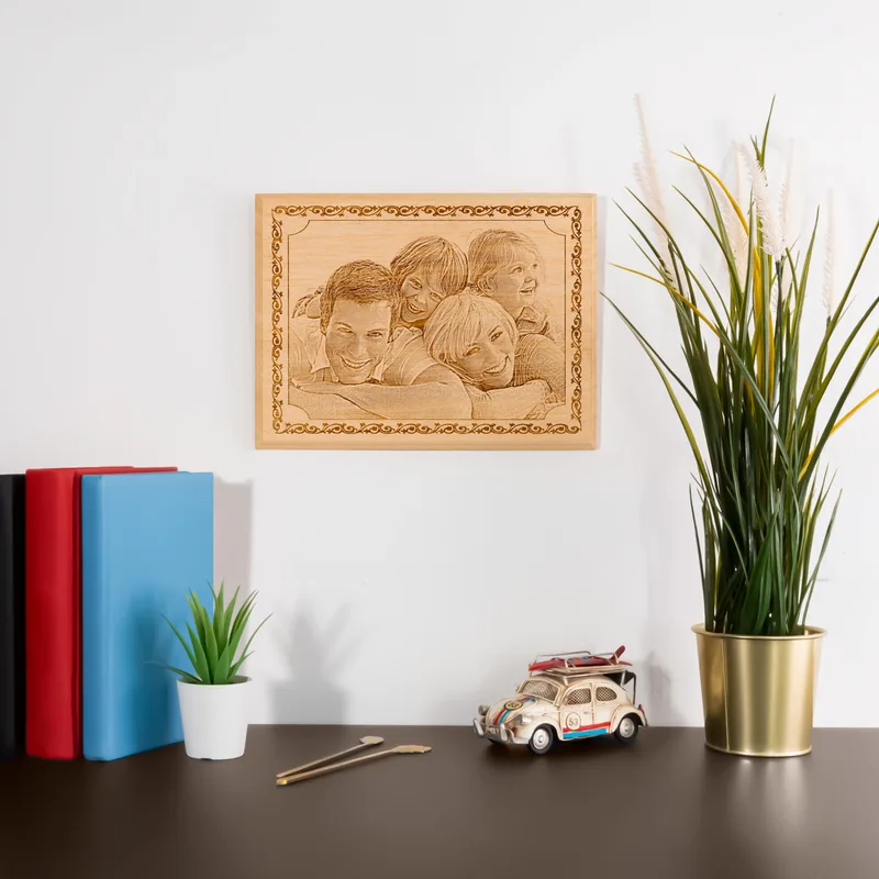 Personalised Family Wooden Photo Engraving Keepsake Gift