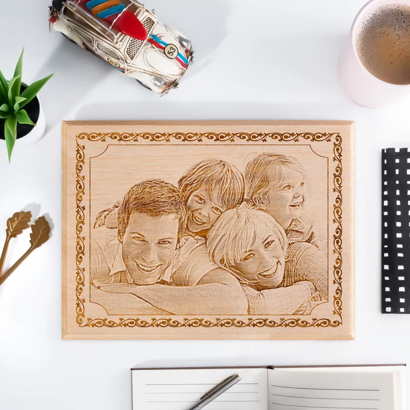 Personalised Family Wooden Photo Engraving Keepsake Gift