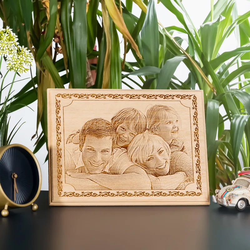 Personalised Family Wooden Photo Engraving Keepsake Gift