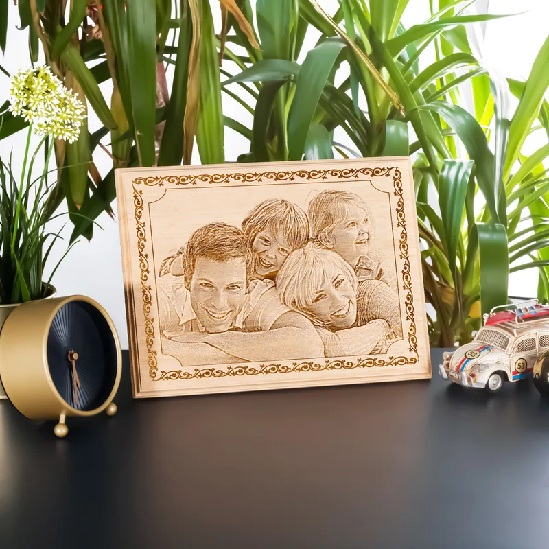 Personalised Family Wooden Photo Engraving Keepsake Gift