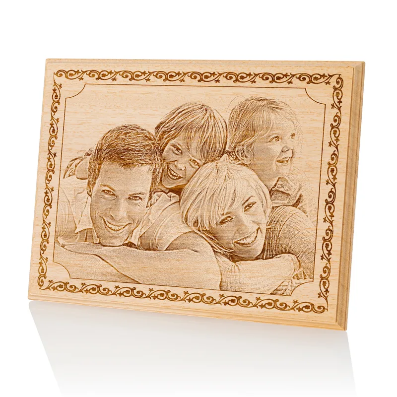 Personalised Family Wooden Photo Engraving Keepsake Gift