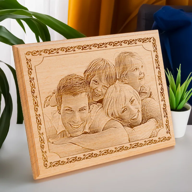 Personalised Family Wooden Photo Engraving Keepsake Gift