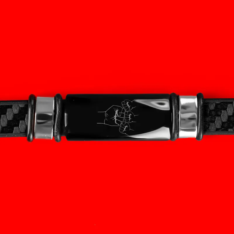 Father and Child Fist Bump Leather Bracelet