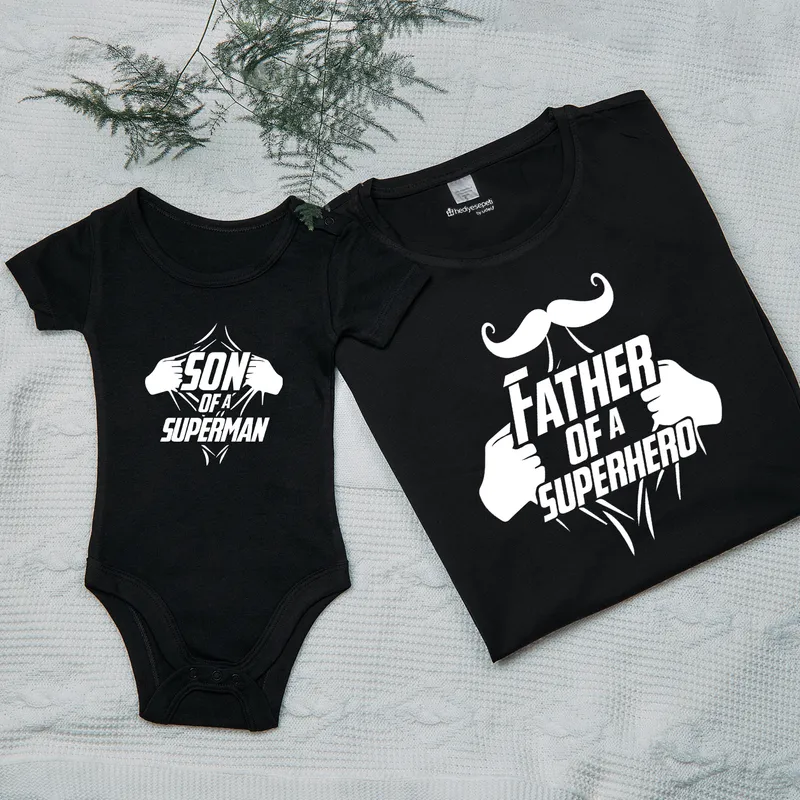 Father Son Superhero Matching Shirt Set - Perfect for Father's Day