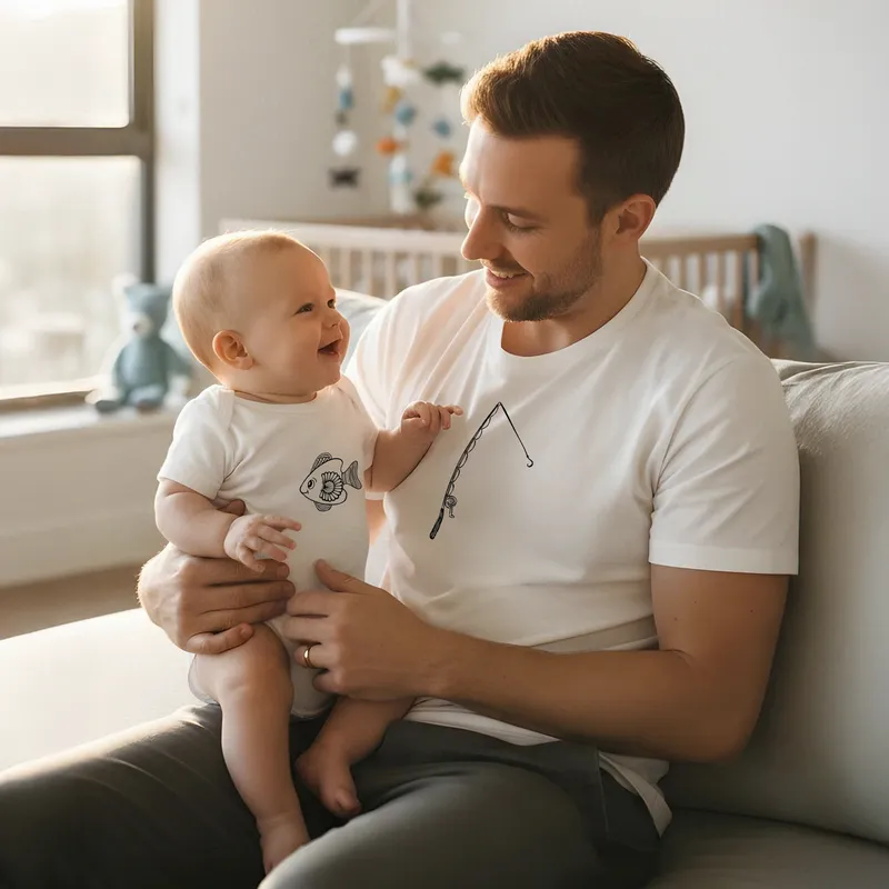 Father's Day Gift Dad T-Shirt and Baby Onesie Set
