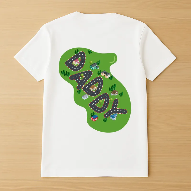 Father's Day Gift Race Track Design T-Shirt