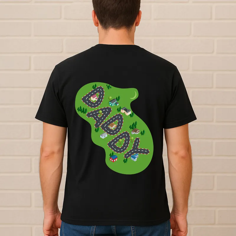 Father's Day Gift Race Track Design T-Shirt