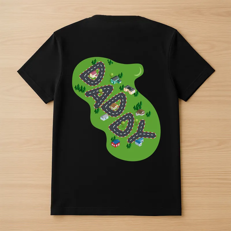 Father's Day Gift Race Track Design T-Shirt