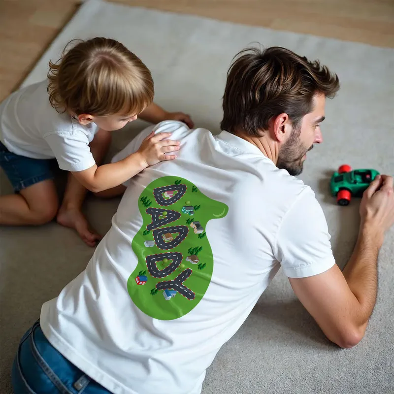 Father's Day Gift Race Track Design T-Shirt